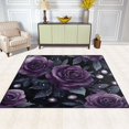 thumbnail image 2 of Yayeee Area Rugs for Living Room 5.2'x4' Non Slip Washable Bedroom Floor Carpet, Roses and Pearls, 2 of 5