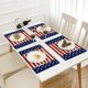 thumbnail image 1 of ¡Precios Rebajados!, Alfombrilla para comida de cuatro piezas con la bandera del 4 de julio, para el hogar, cocina, aislamiento térmico, antiescaldaduras, de lino, estilo occidental Akmoler, 1 of 9