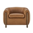 thumbnail image 3 of NPD Furniture Cordelia Faux Leather Accent Arm Chair in Vintage Cider, 3 of 12