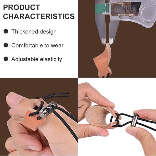 Guante de caza DQrwqpou ergonómico tiro con arco anillo para pulgar protector de lengüeta