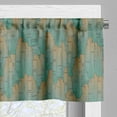 thumbnail image 3 of Ambesonne Tropical Valance Pack of 2, Exotic Palm Leaves Boho, 54"X12", Teal and Camel, 3 of 5