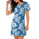 thumbnail image 2 of Balery Leaves And Flowers Camisón de manga corta con cuello redondo para mujer, cómodo y elegante., 2 of 6