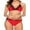 Red, variant on Sociala Women's Lace V Neck Bikini Sets Halter Two Piece Swimsuit Crochet Bottoms Swimwear