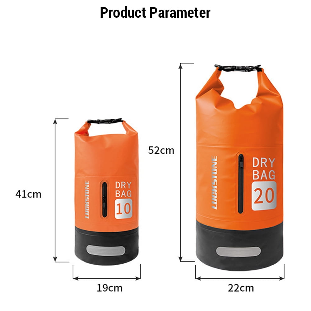 Dry Waterproof Dry Bag 10L/20L Large-Capacity Bucket Bag With Shoulder Straps Lightweight Backpack For Rafting, Swimming, Kayaking, Camping