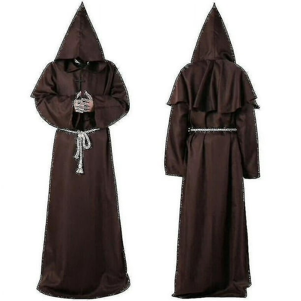 Disfraz de Halloween Disfraz antiguo Tunica de monje medieval Disfraz de monje Disfraz de mago Sacerdote Cos Costume x Walmart en linea