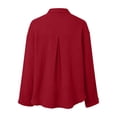 thumbnail image 5 of Lutiedan Button Down Shirts for Girls Classic Long Sleeve Collared Shirt Casual Solid Color Texture Cardigan Size 3-14,Wine, 5 of 8