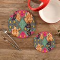 thumbnail image 2 of SKYSONIC Batik Flower Pot Holders Trivets, 2 Pcs Heat Resistant Trivets, Art Floral Cotton Thread Weave Mats for Hot Pads Pans Pot Bowl Teapot for Kitchen Decor, 2 of 7