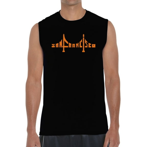 Men's Word Art Sleeveless T-shirt - San Francisco Bridge