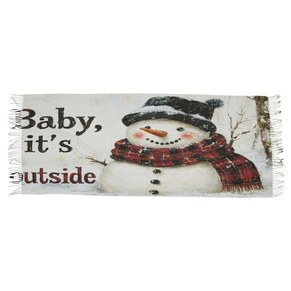 BZSMCE Women Scarf Snowman with The Words Simple Pattern Soft Warm Long Large Scarves