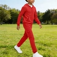 thumbnail image 2 of Boys 2 Piece Outfits Sweatsuits Zip up Hoodie Jacket Sweatshirt Cargo Pants Athletic Tracksuit Teen Kids Fall Winter Outfits, 2 of 9