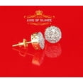 thumbnail image 5 of King of Bling's 10K Real Yellow Gold Real Diamond 0.50CT Men's/Women's Stud Round Earrings, 5 of 11