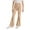 Khaki, variant on Girls Bell Bottoms Pants School Uniform Stretchy Leggings Athletic Yoga Pants Elastic Waisted Flare Legging Trousers Size 4-15 Years