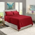 thumbnail image 2 of Nestl Extra Deep Pocket Queen Sheets - 6 Piece Soft Microfiber Bed Sheets Set Fits 18"-24" Mattresses, Burgundy red, 2 of 8