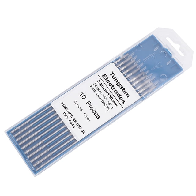 Electrodo W, 10 piezas WC20 Electrodo de soldadura TIG de tungsteno y cerio Electrodo de tungsteno Estándares líderes en la industria VoborMX herramienta