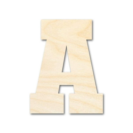 Unfinished Wood Varsity Team Font - A Shape | DIY Craft Cutout 5" / 1/8"