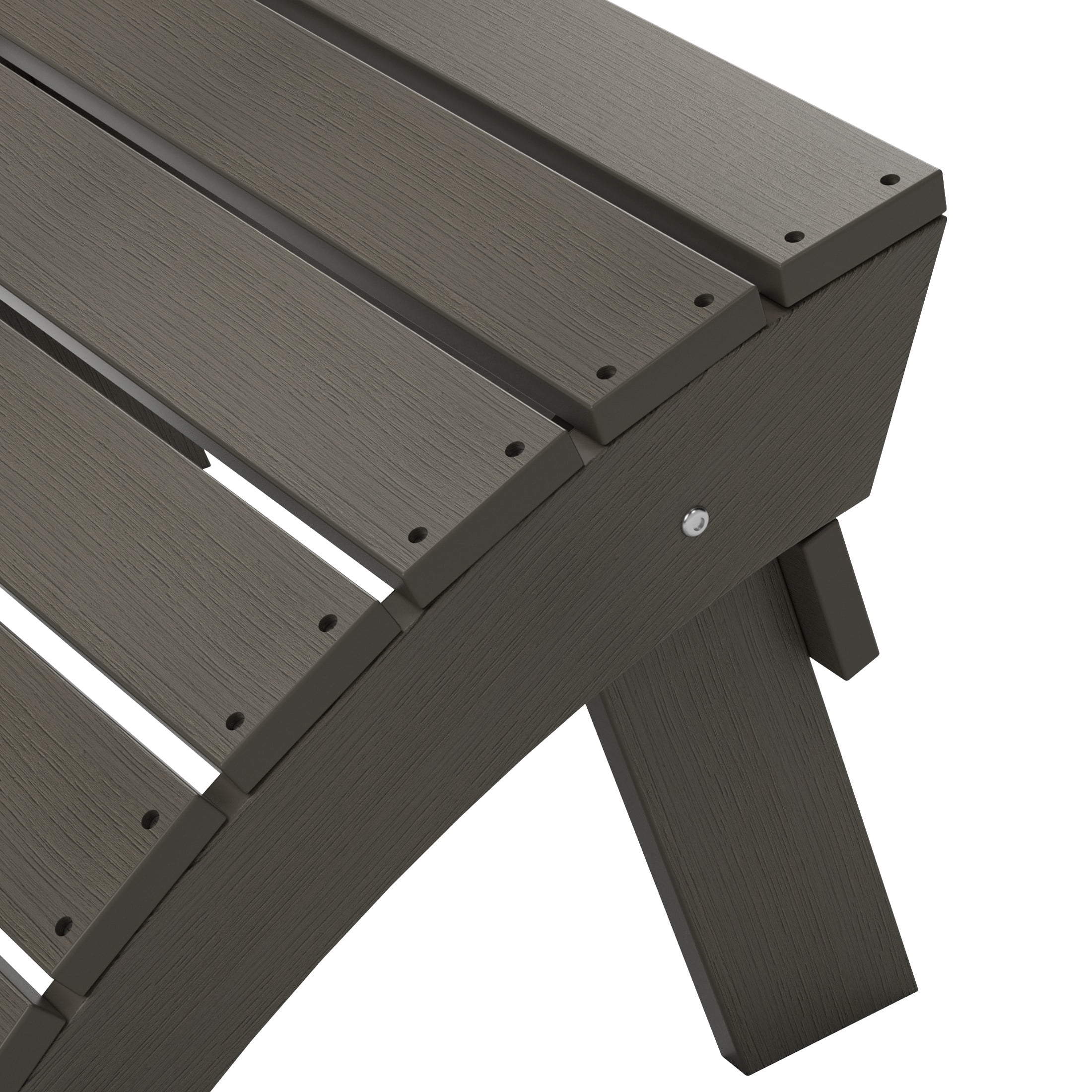 Outdoor Adirondack Chair Folding Ottoman, Charcoal Gray