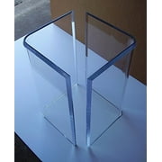Acrylic "V's" or Boomerang DINING TABLE BASES (2) Clear Lucite Plexiglass 29" high
