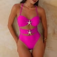 thumbnail image 7 of Lenago Tankini Swimsuits for Women Swimsuit Swim Suits for Women 2025 2026 European And Bikini Swimsuit forborder Solid Color Beach Vacation Bikini Hot Pink L, 7 of 7