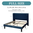 thumbnail image 4 of Einfach Upholstered Bed Frame with Wingback Headboard, Vertical Tufted, Velvet Finish, Full, Blue, 4 of 8