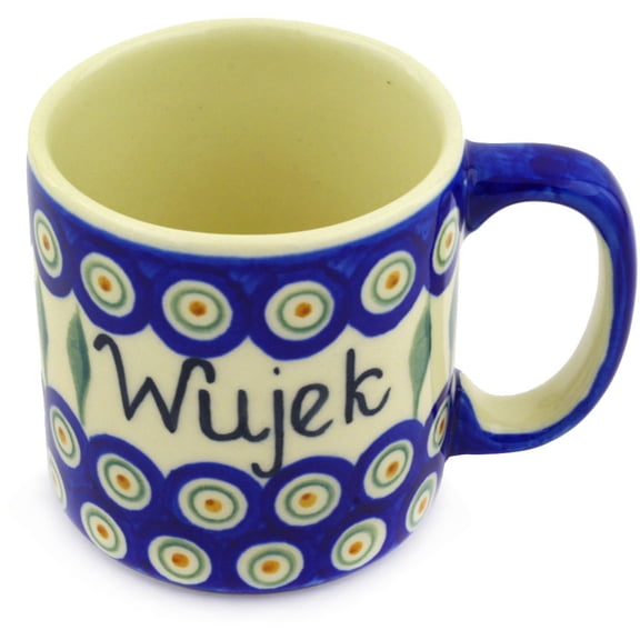 Polish Pottery 11 oz Mug Hand Painted in Boleslawiec, Poland   Certificate of Authenticity