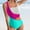 Hot Pink, variant on Rigardu Hot Sale!! Women's One Piece Bathing Suits One Shoulder Swimsuits Slimming Color Block Hollow Out Swimwear Women's One Swimsuits Cutout High Waisted Bathing Suit Black L