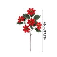 thumbnail image 3 of JeashCHAT Artificial Poinsettia Flowers Christmas Flowers 17.7 inch Faux Red Poinsettia Floral Bouquet for Home Office Vase Decor, Winter Holiday Christmas Decorations, 3 of 8