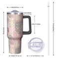 thumbnail image 2 of 40oz Pioneer Flower Floral Print Pattern Insulated Tumbler with Handle, BPA-Free Leak Proof Lid and Straws, Double Wall Vacuum, Hot 12h/Cold 34h, 2 of 6