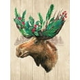 thumbnail image 2 of Wargo, Ed 15x18 Gold Ornate Wood Framed with Double Matting Museum Art Print Titled - Holiday Moose, 2 of 4