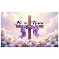 thumbnail image 2 of LUUFILx Easter He is Risen Backdrop Banner Spring Church Decoration Floral Cross Background Religious Event Supplies Party Celebration Decor Christian, 2 of 8