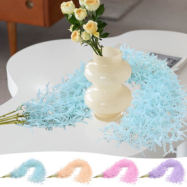 Ahorra Grande, Simulación de mimbre decorativo colgante de pared para boda, planta verde de interior, 5 tenedores de ratán. Akmoler