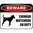 thumbnail image 1 of PCSCP Beware Chinook Watchdog On Duty (Silhouette) 11.5 inch x 9 inch Laminated Dog Sign, 1 of 2