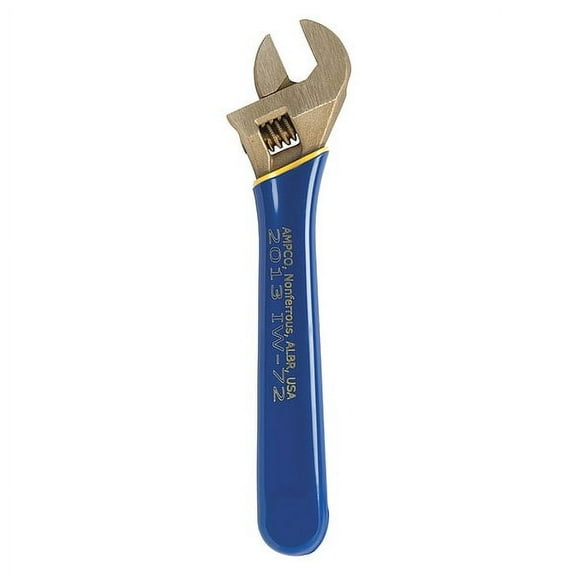 Ampco Safety Tools Adj. Wrench, Ins., Nonspark, 10", 1-5/16" IW-72