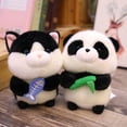 thumbnail image 3 of Juguete de peluche de Panda de bambú con forma de bola redonda súper lindo, animales de dibujos animados de peluche de alta calidad, muñeca de gato negro, juguetes de postre de hámster, 3 of 5