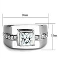 thumbnail image 2 of Luxe Jewelry Designs Men's Stainless Steel Ring with Square Cubic Zirconia - Size 12, 2 of 4