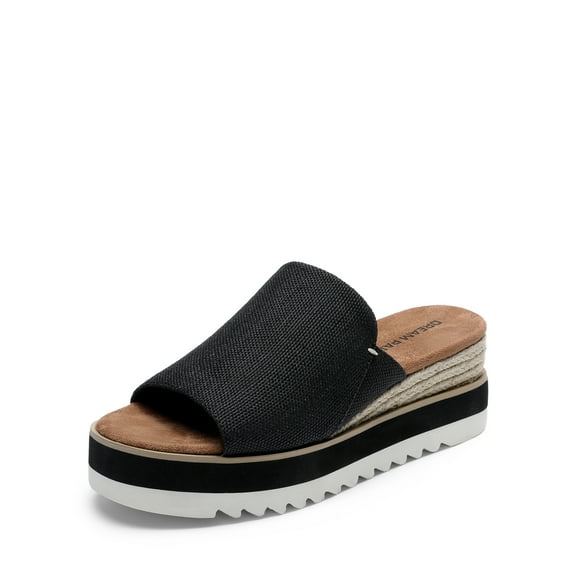 DREAM PAIRS Platform Sandals Women Slip-on Espadrille Bohemia Wedge Sandals, Comfort Dressy Summer Open Toe Canvas Slides for Women's Outdoor Walking Beach Camping Vacation