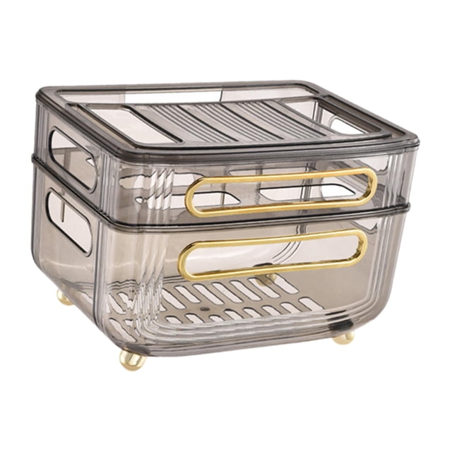 veasfak Router Organizer Wire Cable Storage Case for Living Room Office Game 2 Tier