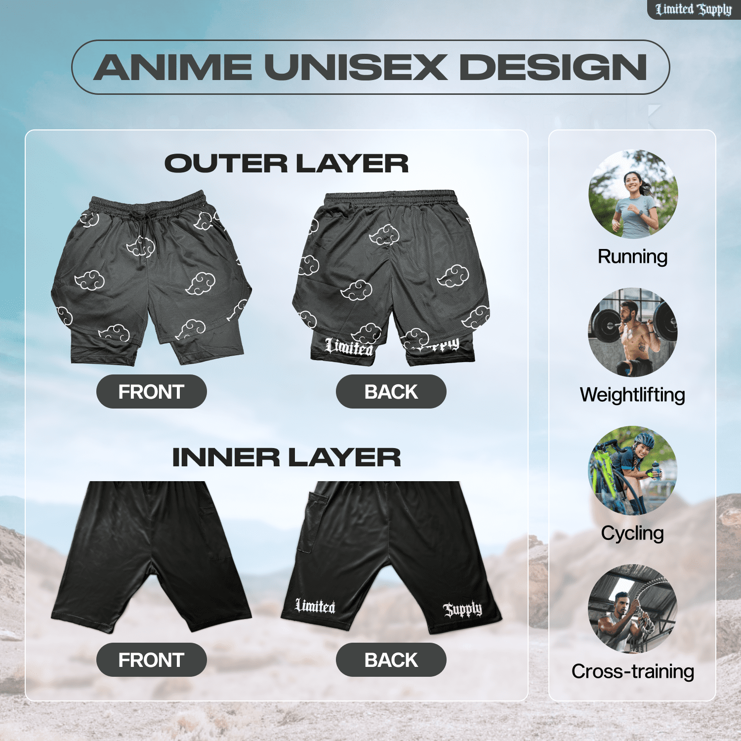 Crown Anime Shorts - Breathable Mesh — Crown Limited Supply