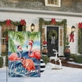 thumbnail image 6 of Welcome Christmas Flamingo Garden Flags 12.5x18 Double Sided Xmas Flamingo with Santa Hat Tropical Tree Winter Beach Yard Outdoor House Flag Banner for Home Christmas Holiday Decorations, 6 of 6