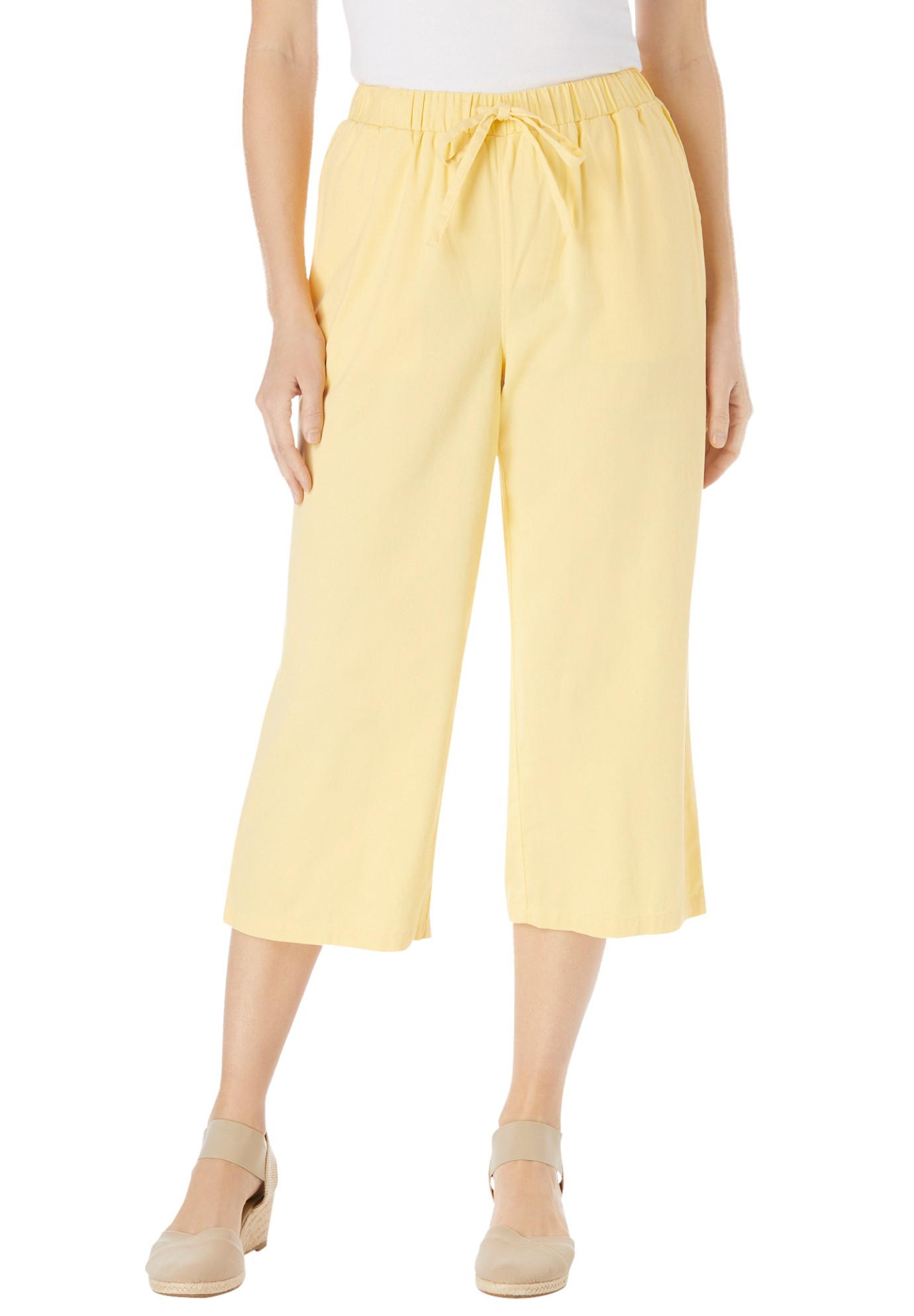 Plus size yellow capris Clearance