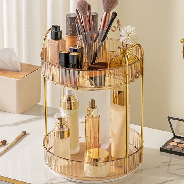 Organizador giratorio de 360 grados debajo del fregadero Organizador de perfume de 3 niveles para tocador