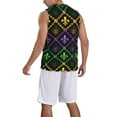 thumbnail image 5 of Easygdp Mardi Gra Geometric Men's Mesh Basketball Jersey Quick Drying Sleeveless Shirts Fitted Muscle Tank Tops Sport Round Neck T-Shirt - X-Large, 5 of 9