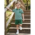 thumbnail image 5 of BemeyourBBs Toddler Baby Boy Golf Outfit Striped Half Button-up Collared Short Sleeve Shirt and Shorts Set 2 Piece Toddler Boys Summer Clothes, 5 of 9