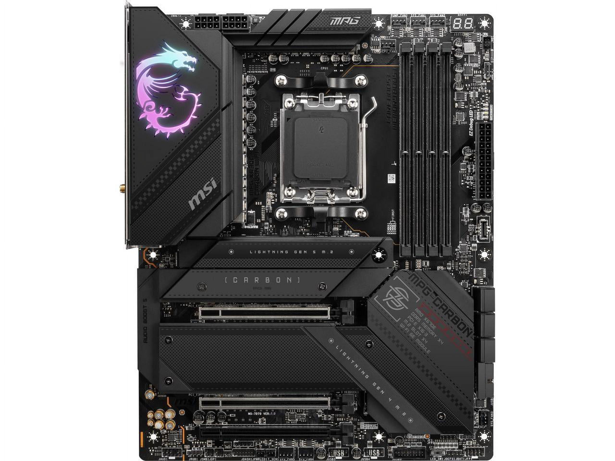 MSI MPG X670E CARBON WIFI AMD AM5 DDR5 ATX Gaming Desktop Motherboard