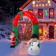 thumbnail image 3 of Arco de inflables navideños de 8 pies Decoraciones al aire libre Arco de Papá Noel y muñeco de nieve inflable gigante impermeable Decoraciones de patio explosivas con luces 9 LED / Cuerdas a prueba de, 3 of 8