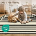 thumbnail image 4 of ODIKA 8'x10' Washable Area Rug Non-Shedding, Easy Care, Modern Farmhouse With Bold Pinstripe And Banded Border Striped Flowing Dynamic for King Size Bedroom Under Bed, Master Suite, 4 of 7
