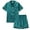 04-Green, variant on 5-12Y Girls Boys Pajamas Satin Pajama Set Silk Pjs Short Sleeve Sleepwear Kids Button-Down Nightwear