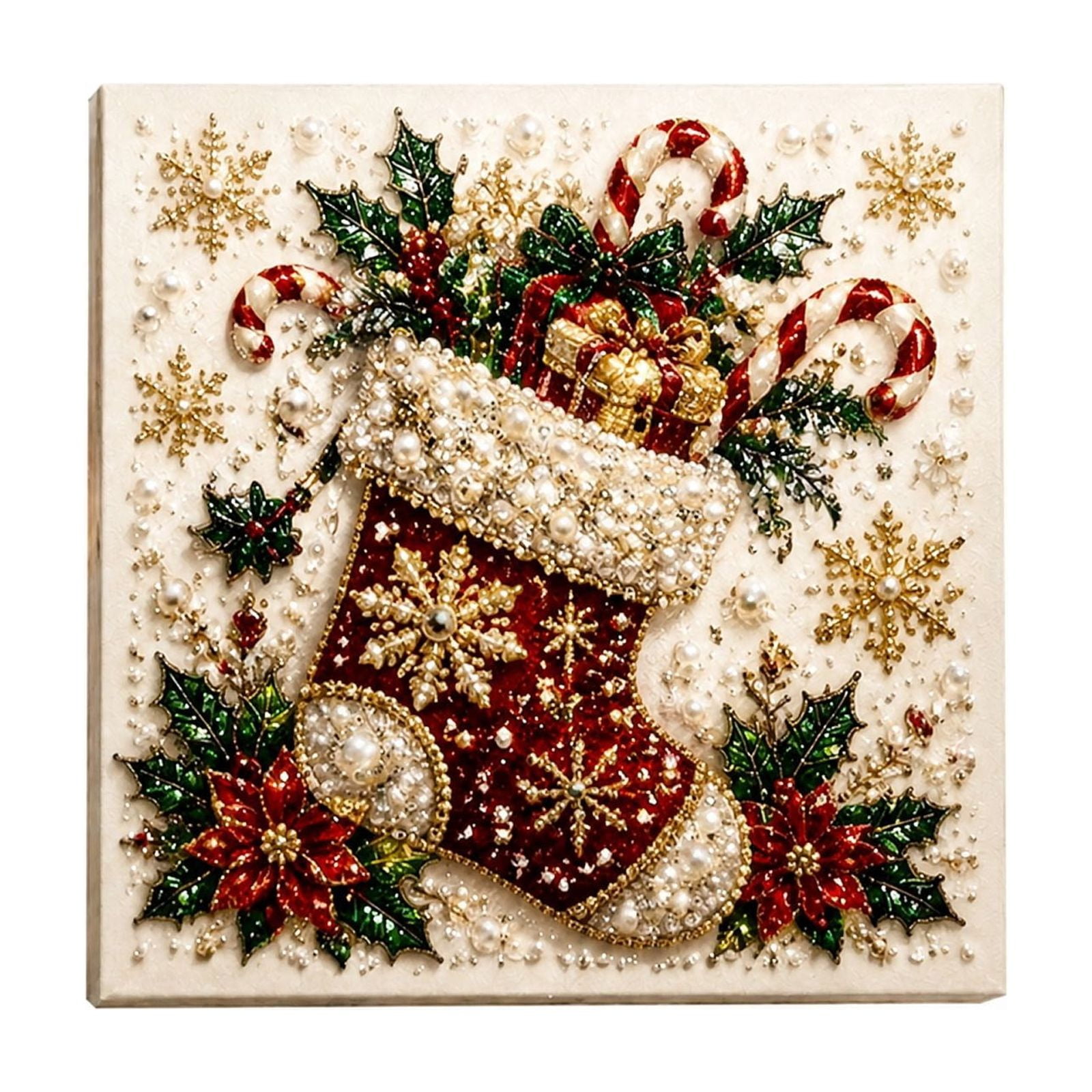 Diamond Art Christmas Stocking Kit Christmas Wall Decor Christmas Decorations for Home Craft Kit for Adults Seasonal Home Decor Gifts