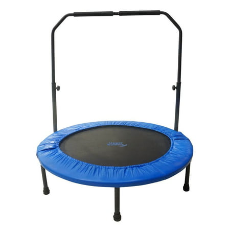 Upper Bounce 40 Inch Mini Foldable Rebounder Fitness Trampoline with Adjustable Handrail