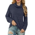 thumbnail image 2 of Cueply Pullover Sweaters for Women Long Sleeve Cowl Neck Fall Winter Ribbed Turtleneck Sweatshirt Tops, 2 of 6