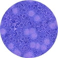 thumbnail image 1 of Ahgly Company Indoor Round Patterned Purple Mimosa Purple Area Rugs, 6' Round, 1 of 6
